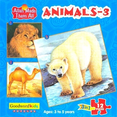 Saniyasnain Khan எழுதிய Animals 3 - Box of Three Puzzles - Book Cover