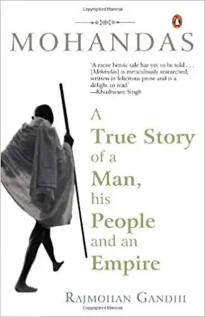 Rajmohan Gandhi எழுதிய Mohandas a true story of a Man, His people and an empire - Book Cover