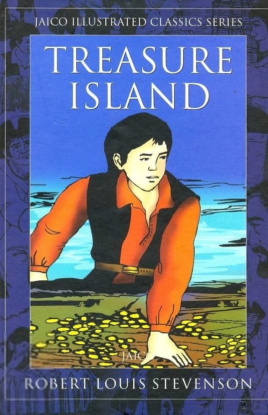 R. L. Stevenson எழுதிய Treasure Island - Book Cover
